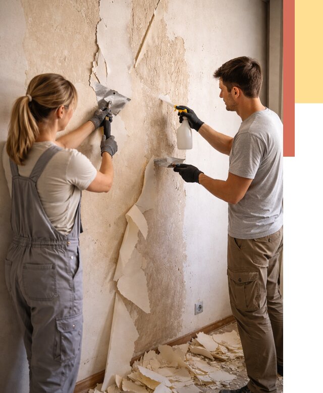 Снятие старых обоев в Шумерле от 5703 руб. под ключ недорого | ОТДЕЛОЧНИК-Шмр