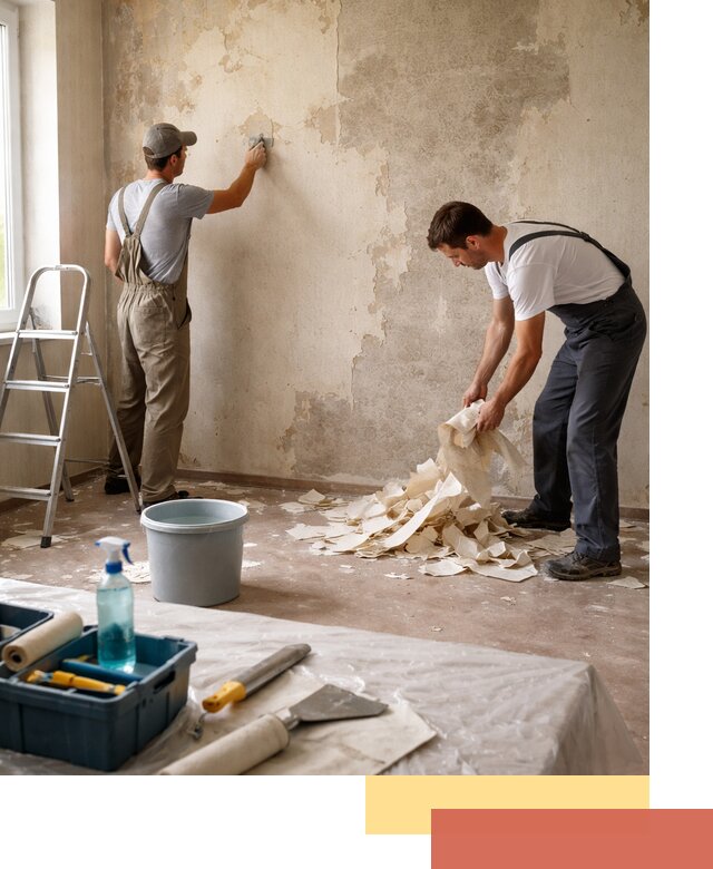 Снятие старых обоев в Шумерле быстро и качественно