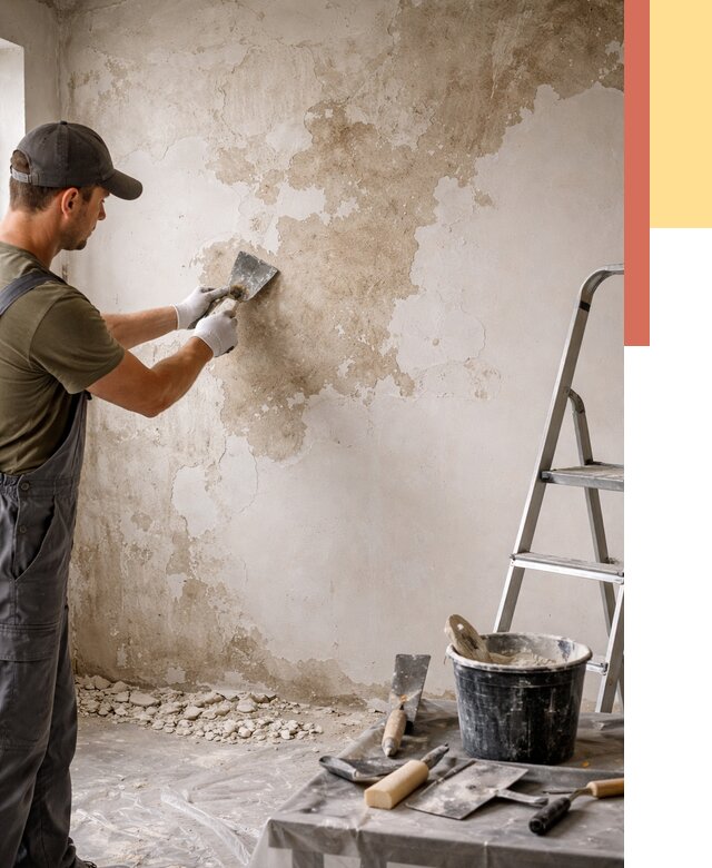 Снятие старой шпаклевки в Шумерле от 2010 руб. — быстро и недорого | ОТДЕЛОЧНИК-Шмр