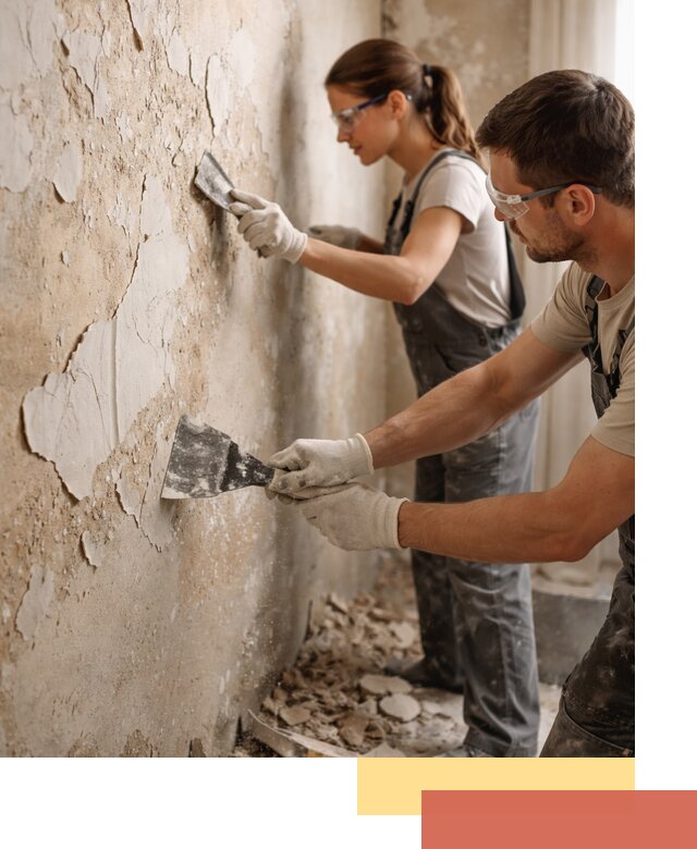 Снятие старой шпаклевки и подготовка поверхностей в Шумерле