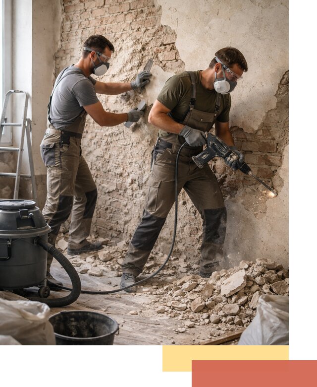 Демонтаж штукатурки со стен в Шумерле быстро и аккуратно