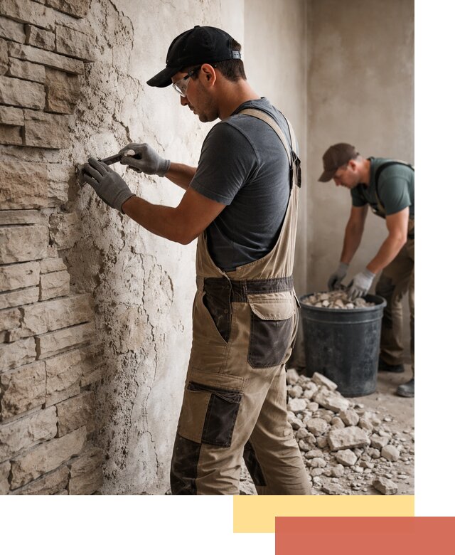 Демонтаж декоративного камня в Шумерле профессионально и безопасно