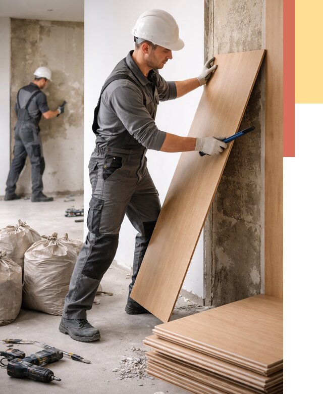 Демонтаж стеновых панелей в Шумерле от 3802 руб. за м² быстро и недорого | ОТДЕЛОЧНИК-Шмр