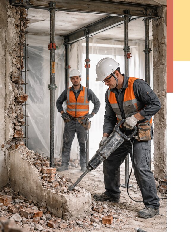 Снос несущих стен в Шумерле от 11135 руб. — демонтаж несущей стены под ключ | ОТДЕЛОЧНИК-Шмр