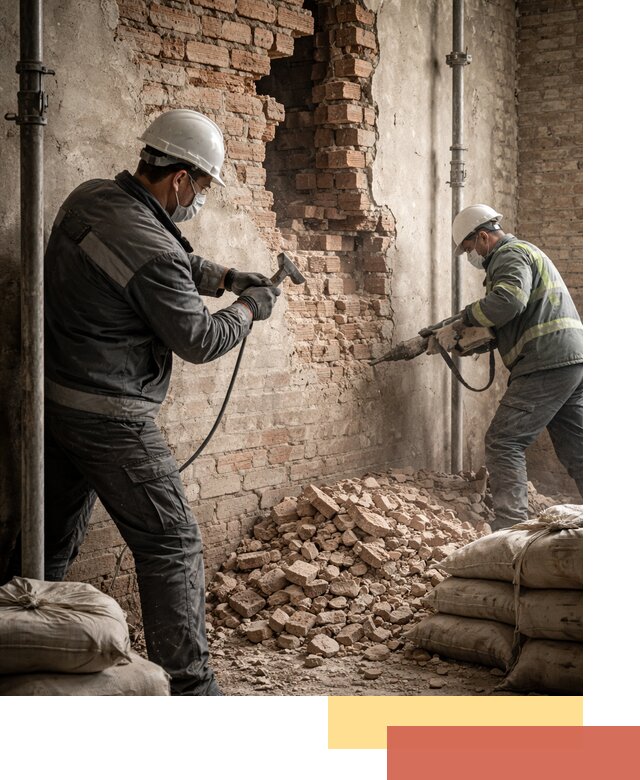 Демонтаж кирпичных стен в Шумерле быстро и безопасно