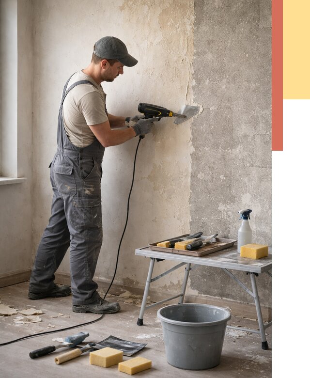 Очистка стен от клея в Шумерле от 2010 руб. — снятие и удаление клея со стен | ОТДЕЛОЧНИК-Шмр