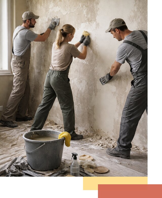 Очистка стен от клея и грунтовки в Шумерле качественно и быстро