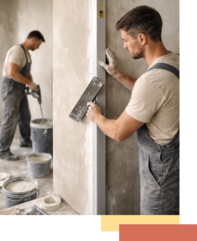 Выведение углов стен в Шумерле: монтаж и оштукатуривание