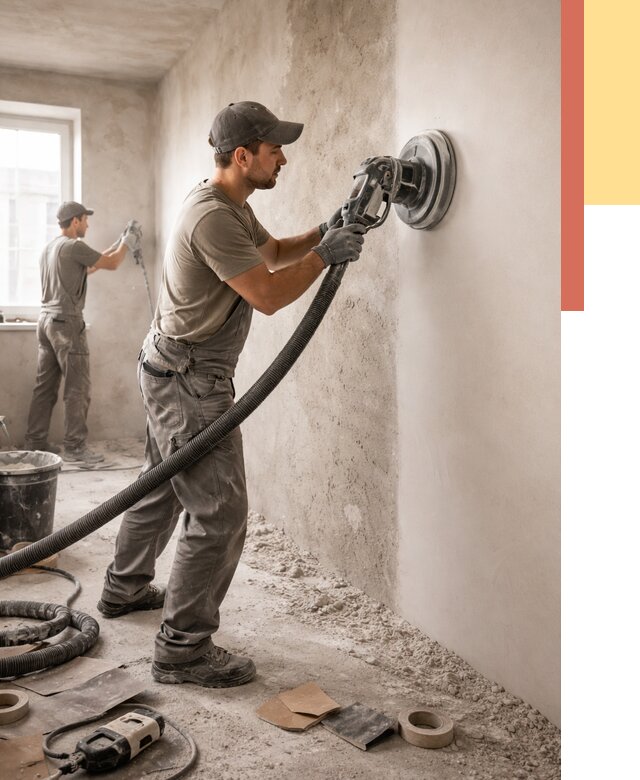 Шлифовка стен в Шумерле от 1304 руб/м2 — быстро и недорого | ОТДЕЛОЧНИК-Шмр