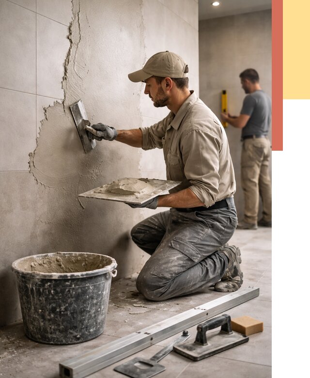 Штукатурка стен в ванной в Шумерле от 4888 руб./м² — выравнивание под ключ | ОТДЕЛОЧНИК-Шмр