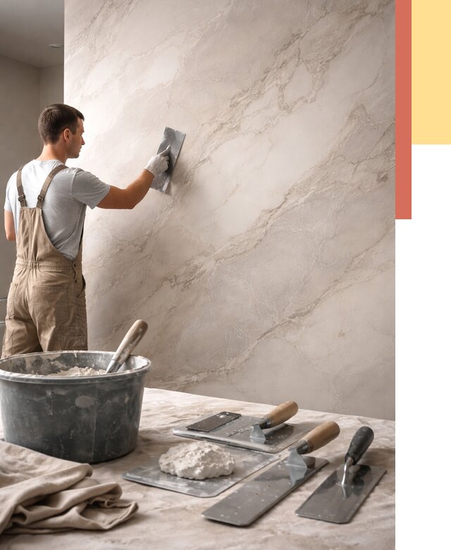 Декоративная штукатурка под мрамор в Шумерле от 3042 руб./м² — быстро и недорого | ОТДЕЛОЧНИК-Шмр