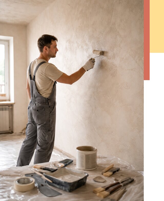 Нанесение лессирующей краски по декоративке в Шумерле от 1901 руб. | ОТДЕЛОЧНИК-Шмр