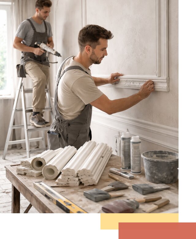 Монтаж лепнины на стены в Шумерле профессионально и качественно