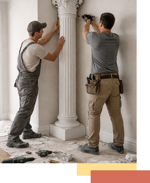 Установка декоративных колонн в Шумерле под ключ