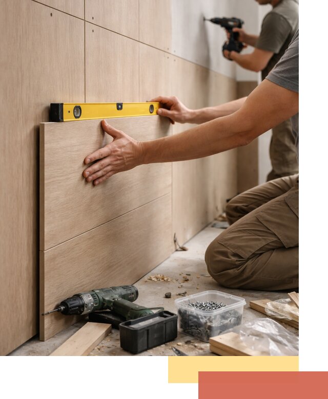 Профессиональный монтаж МДФ панелей на стены в Шумерле