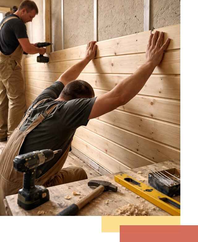 Монтаж деревянной вагонки на стены в Шумерле быстро и качественно