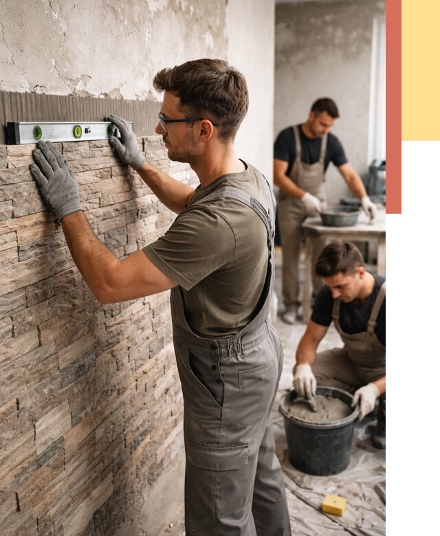 Монтаж искусственного камня в Шумерле от 4888 руб. под ключ | ОТДЕЛОЧНИК-Шмр