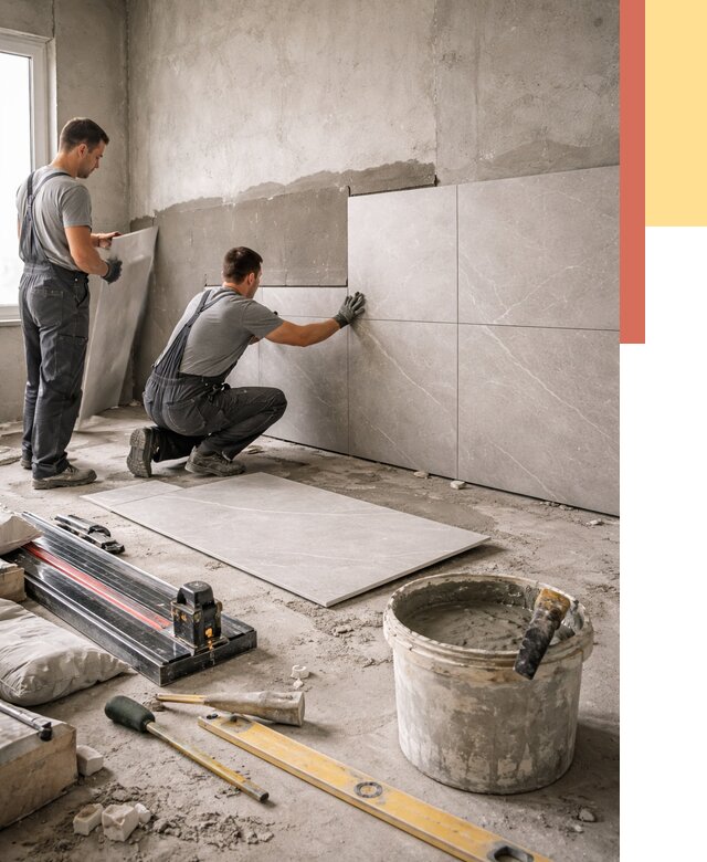 Облицовка стен керамогранитом в Шумерле от 4562 руб./м² — услуги под ключ | ОТДЕЛОЧНИК-Шмр