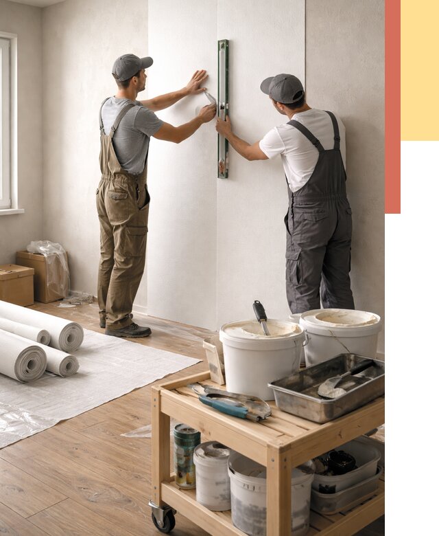 Поклейка стеклообоев в Шумерле от 7061 руб. за м2 — быстро и недорого | ОТДЕЛОЧНИК-Шмр