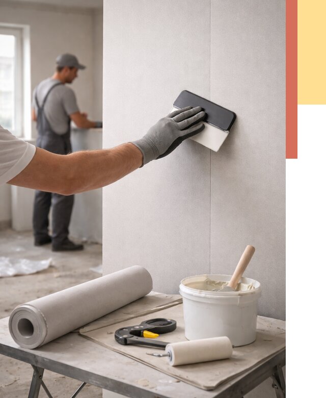 Поклейка обоев под покраску в Шумерле от 3802 руб. за м2 | ОТДЕЛОЧНИК-Шмр