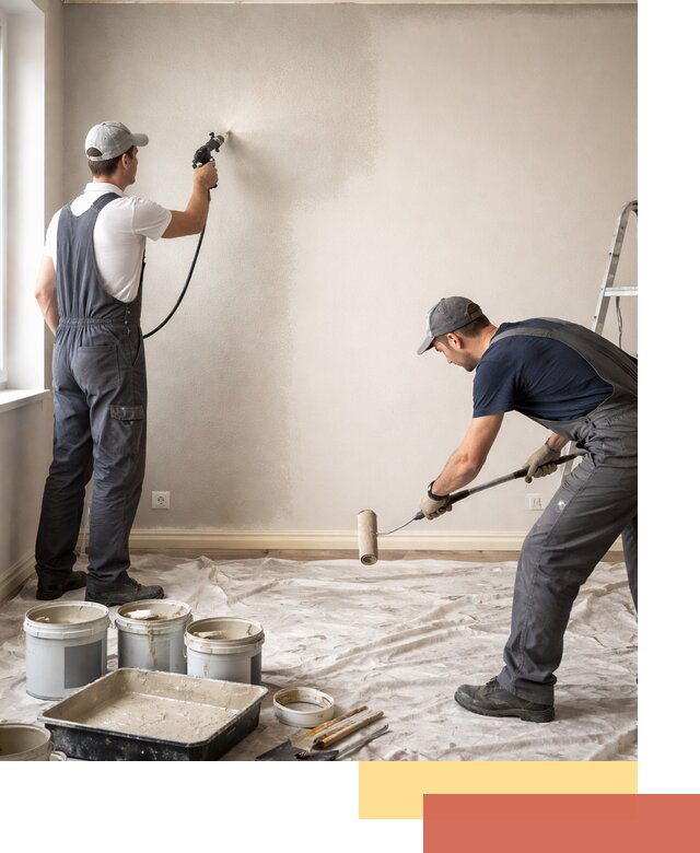 Покраска стен моющейся краской и защита поверхностей в Шумерле