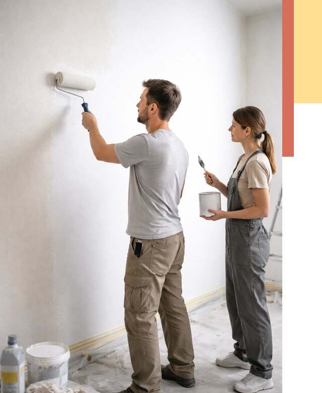 Окраска стен по стеклохолсту в Шумерле от 4888 руб/м² под ключ | ОТДЕЛОЧНИК-Шмр