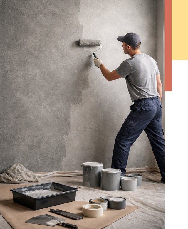 Покраска стен под бетон в Шумерле от 706 руб. за м2 — быстро и недорого | ОТДЕЛОЧНИК-Шмр