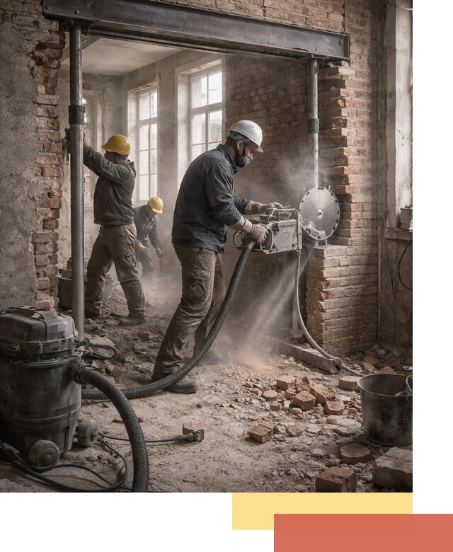 Прорезка проема в стене под дверной или оконный проем в Шумерле