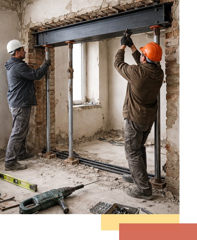 Усиление проема в стене в Шумерле для расширения и безопасности