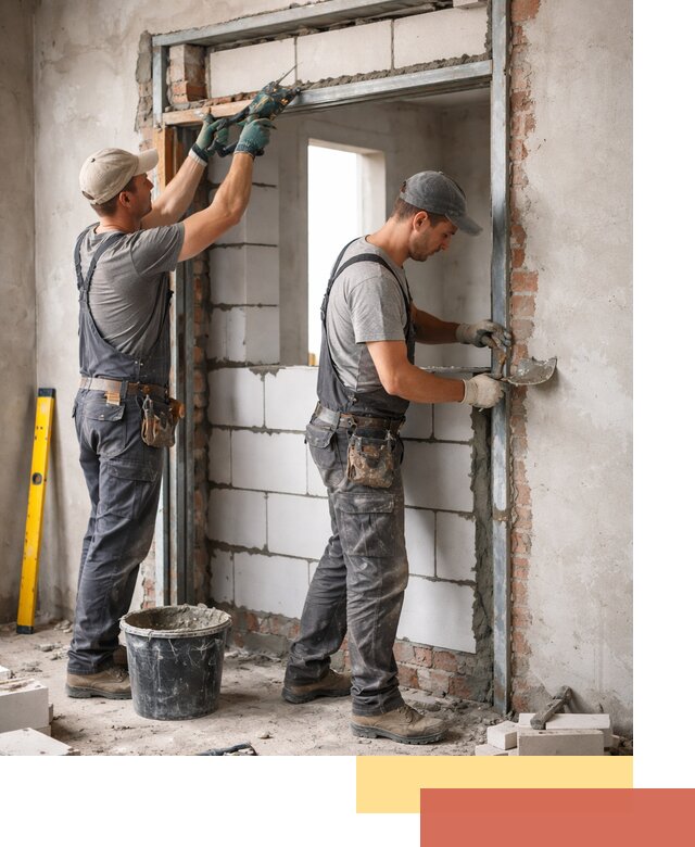 Закладка дверного проема под ключ в Шумерле: демонтаж, монтаж, отделка