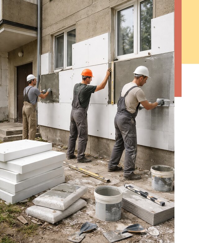 Утепление стен пенопластом в Шумерле от 1901 руб. — недорого и под ключ | ОТДЕЛОЧНИК-Шмр