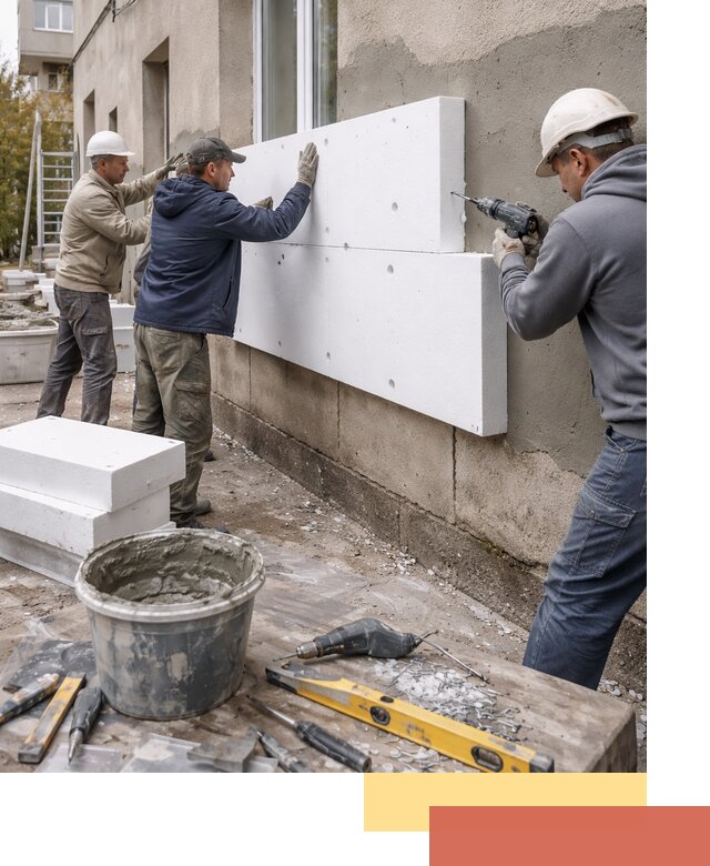 Утепление наружных стен пенопластом в Шумерле