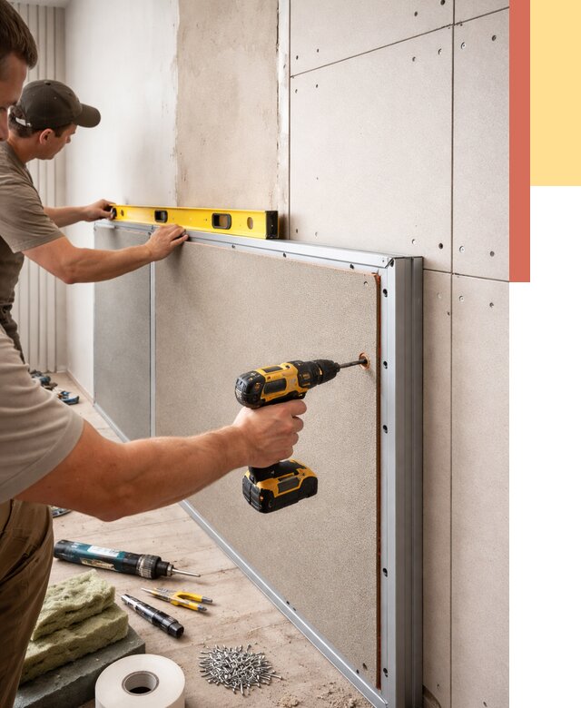 Шумоизоляция стен панелями ЗИПС в Шумерле от 2390 руб./м² под ключ | ОТДЕЛОЧНИК-Шмр