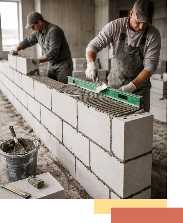 Кладка перегородок из газобетона в Шумерле быстро и качественно