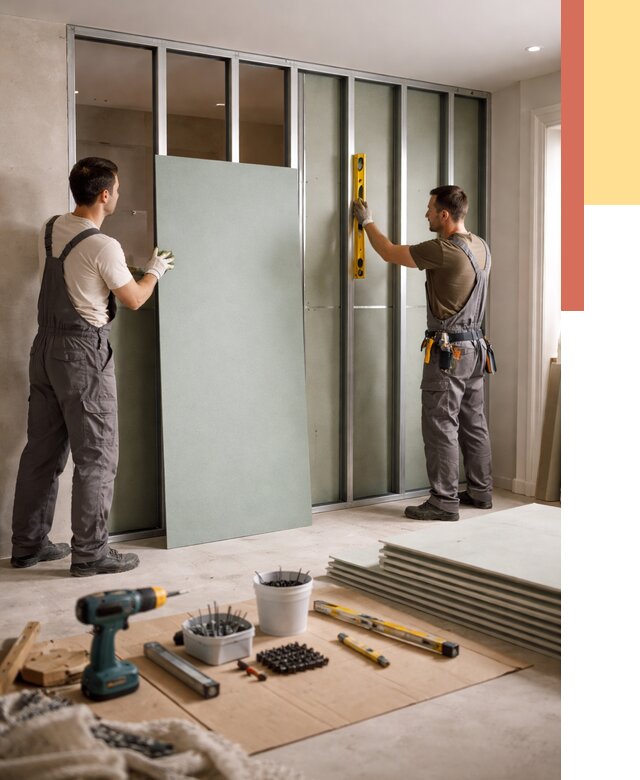 Перегородка из влагостойкого гипсокартона в Шумерле от 5214 руб. — монтаж под ключ | ОТДЕЛОЧНИК-Шмр