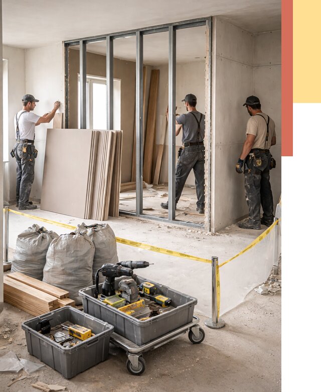 Перенос гипсокартонной перегородки в Шумерле под ключ от 4888 руб. | Демонтаж и монтаж – ОТДЕЛОЧНИК-Шмр