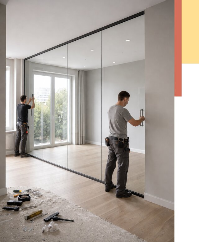 Изготовление стеклянных перегородок в Шумерле от 13416 руб. под ключ | ОТДЕЛОЧНИК-Шмр