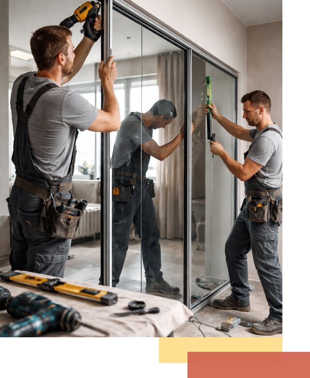 Каркасные стеклянные перегородки под ключ в Шумерле