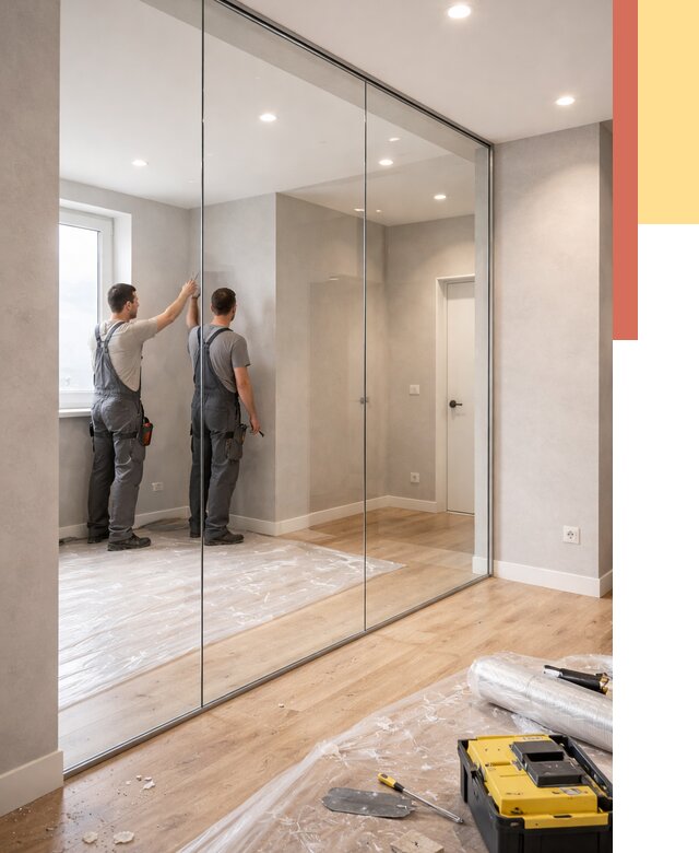 Безрамные стеклянные перегородки в Шумерле — монтаж от 10320 руб. | ОТДЕЛОЧНИК-Шмр