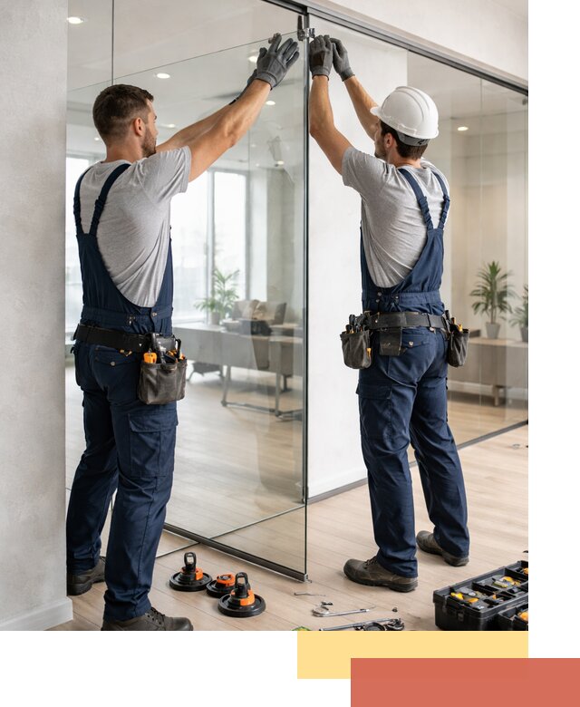 Безрамные стеклянные перегородки под ключ в Шумерле