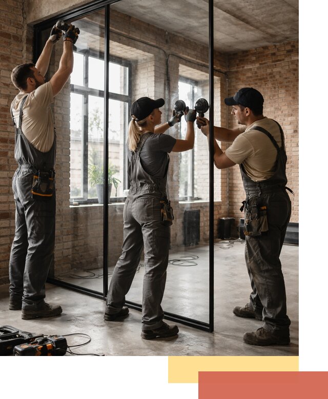 Стеклянные перегородки лофт — изготовление и монтаж в Шумерле