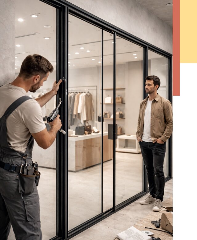 Стеклянные перегородки для магазинов в Шумерле от 8908 руб. под ключ | ОТДЕЛОЧНИК-Шмр