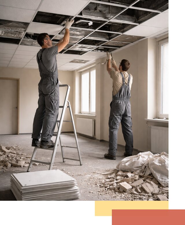 Демонтаж потолков Армстронг профессионально в Шумерле