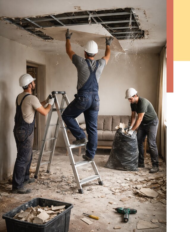 Демонтаж гипсокартонного потолка в Шумерле от 456 руб. за м2 — ОТДЕЛОЧНИК-Шмр