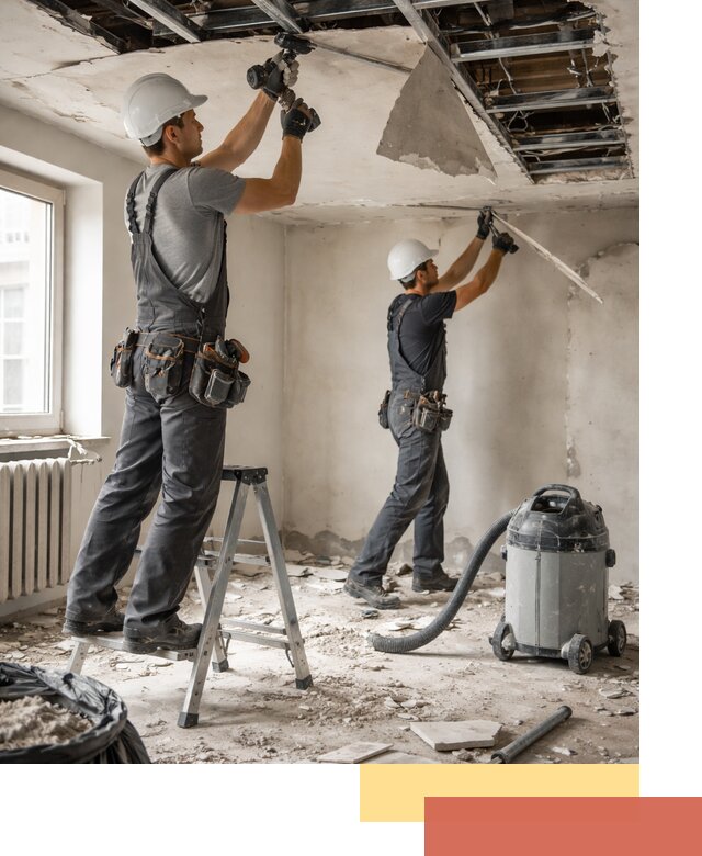 Демонтаж гипсокартонного потолка в Шумерле быстро и аккуратно