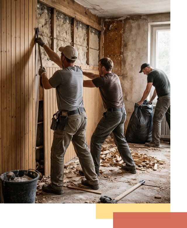 Демонтаж вагонки и вывоз материалов в Шумерле