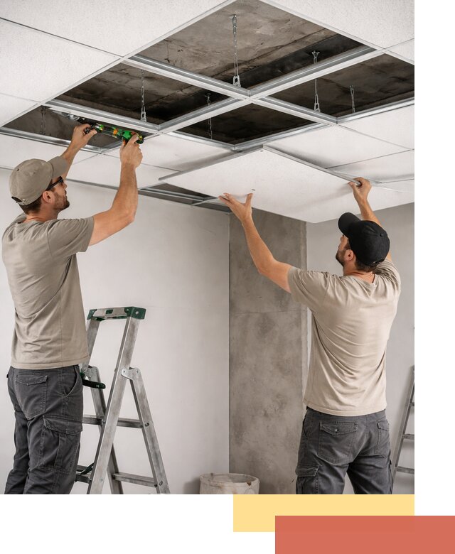 Монтаж потолка Армстронг под ключ в Шумерле