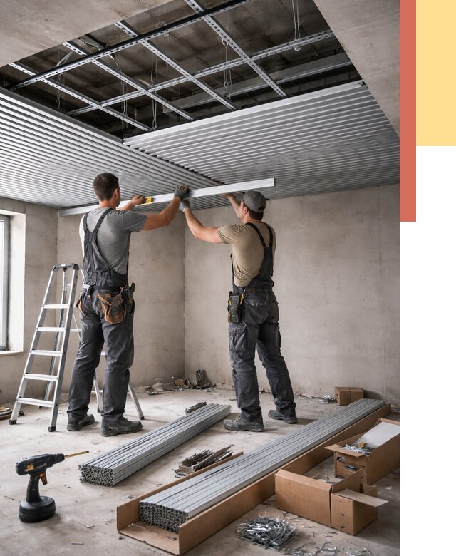 Монтаж реечного потолка в Шумерле от 4888 руб. под ключ | ОТДЕЛОЧНИК-Шмр