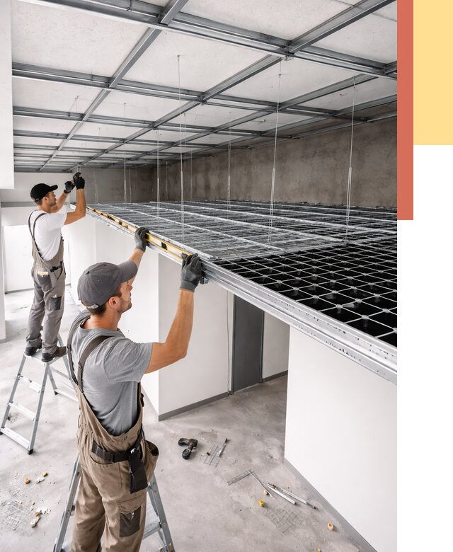 Монтаж потолка грильято в Шумерле от 489 руб./м² — быстрая сборка под ключ | ОТДЕЛОЧНИК-Шмр