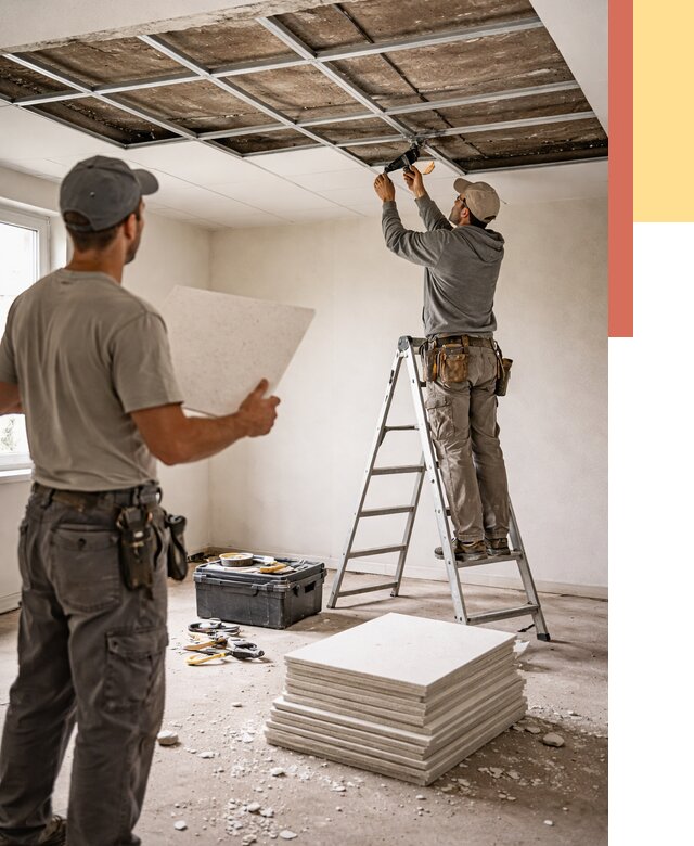 Замена плит подвесного потолка в Шумерле от 1901 руб. быстро и недорого | ОТДЕЛОЧНИК-Шмр